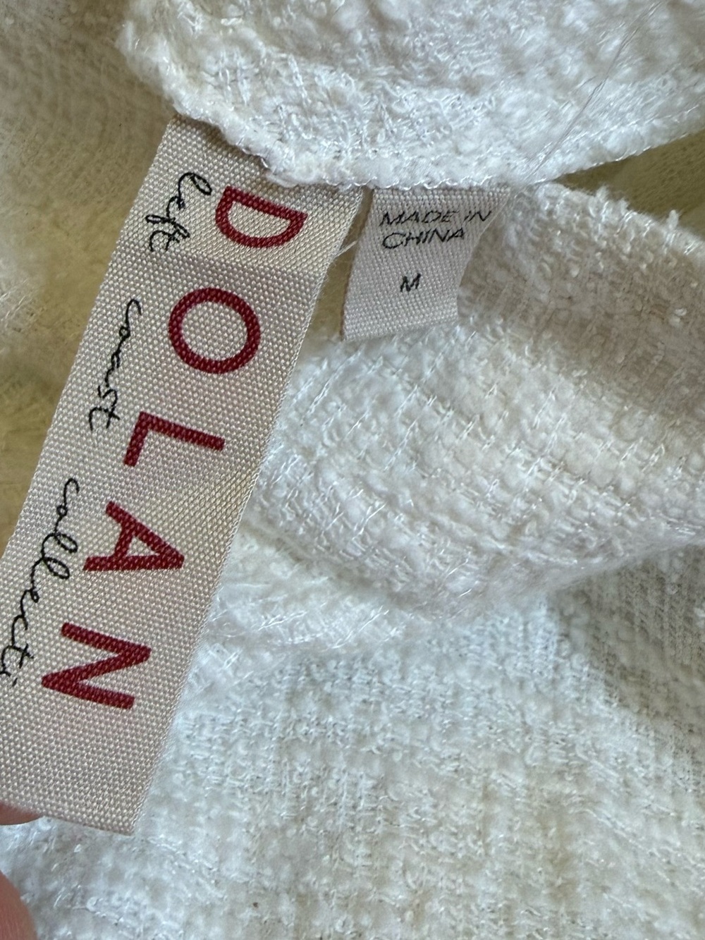Anthropologie dolan Cream Textured Long Sleeve Mini Dress Size Medium - Picture 5 of 16